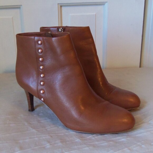 Coach Hickory Calf Leather Studded Ankle Booties Brown sz 6.5 - Picture 5 of 14